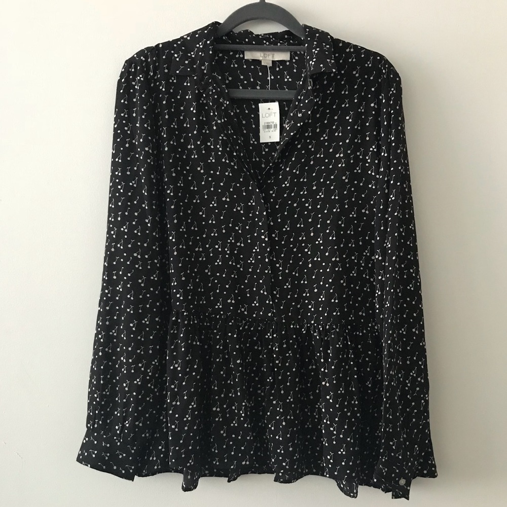 NWT Loft loose peplum blouse